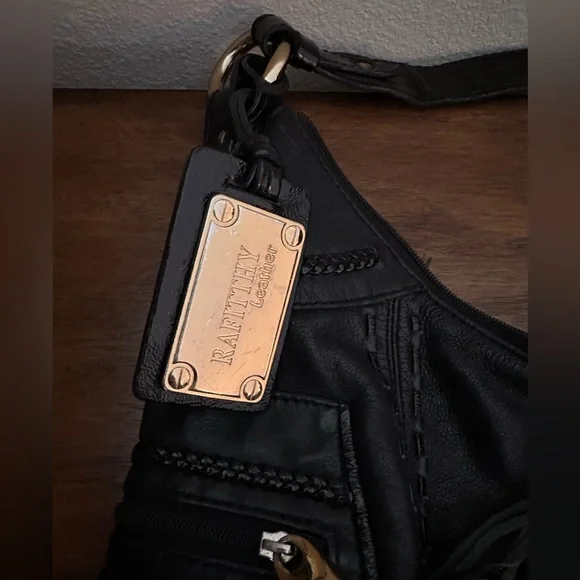 Rafitthy Black Leather Hobo Purse Great Condition Like New - Picture 2 of 4